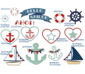 Stickdatei Hello Sailor Ahoi